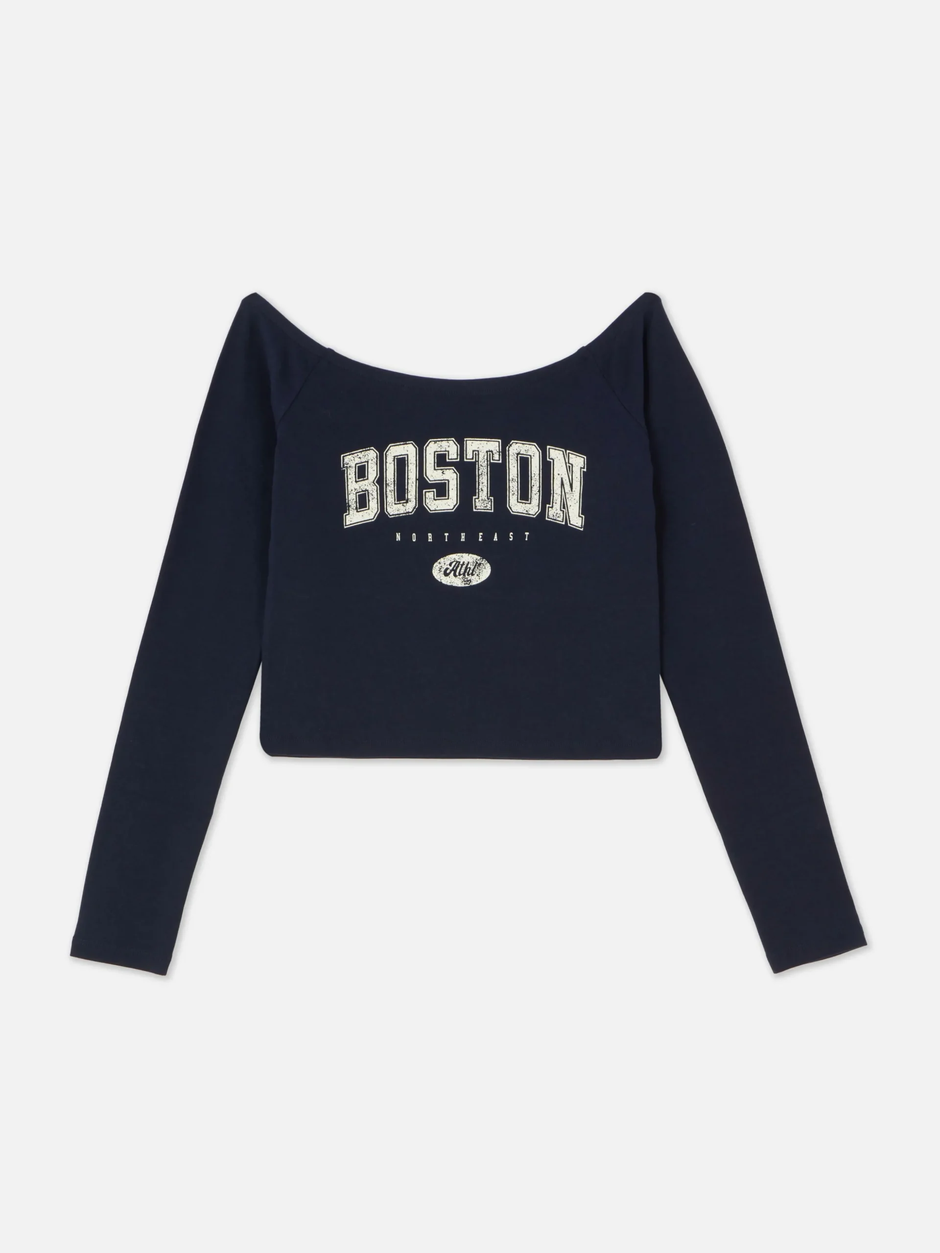 Top Curto Bardot Manga Comprida