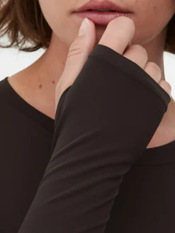 Top Curto Desporto Manga Comprida Suave Rita Ora