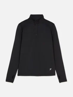 Top Desportivo Fecho Correr 1/4 Orifícios Polegares