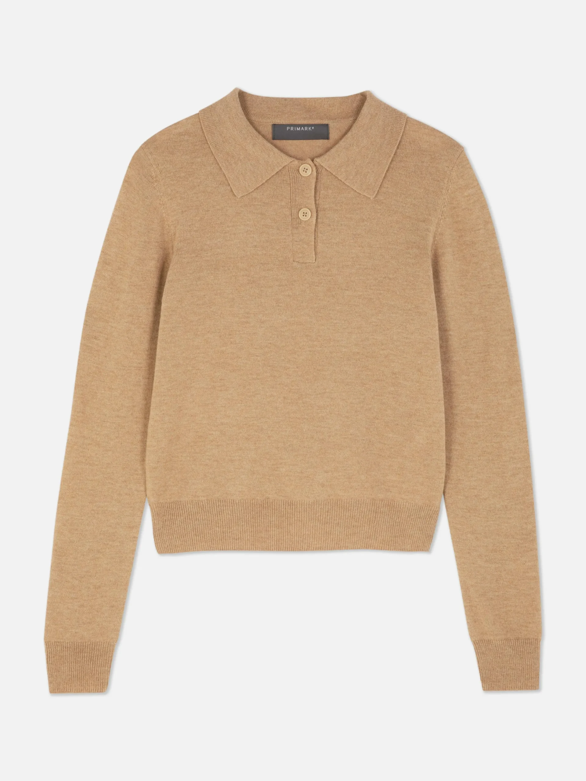 Top Malha Manga Comprida Colarinho