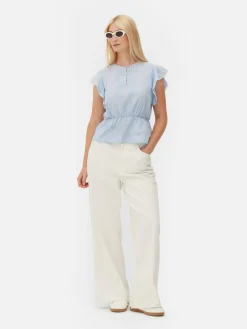 Top S/ Mangas Bordado Inglês Vitoriano