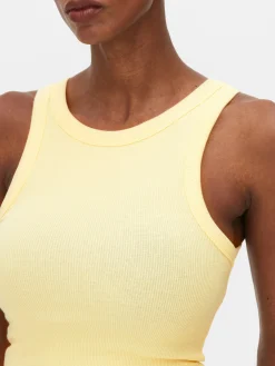 Top S/ Mangas Costas Abertas Canelado