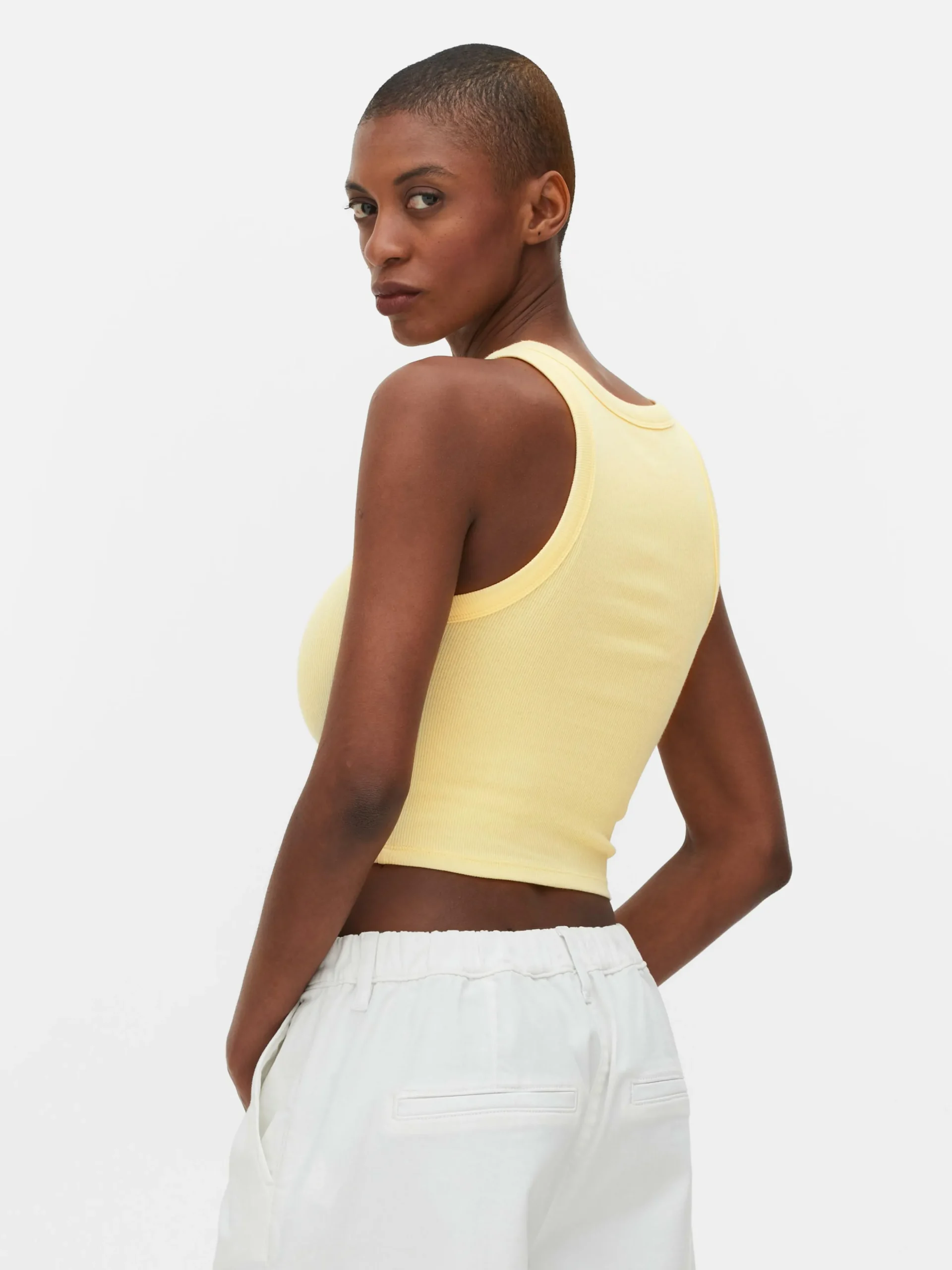 Top S/ Mangas Costas Abertas Canelado