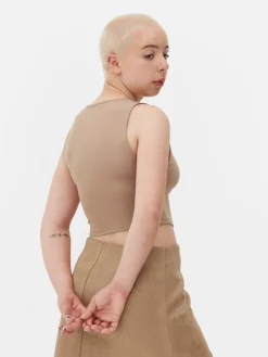 Top S/ Mangas Desportivo Curto Elástico