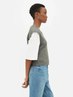 Top S/ Mangas Malha Decote V