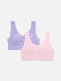 Tops S/ Mangas Curtos Bordado Coração