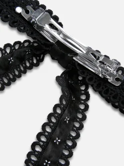 Travessão Cabelo Halloween Laço Renda