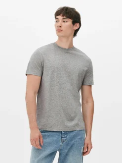 T-shirt Algodão Com Gola Redonda