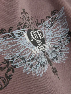 T-shirt Efeito Lavagem Estampado Borboleta