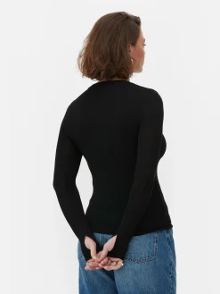 T-shirt Elástica Manga Comprida Rita Ora