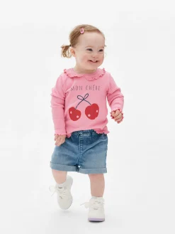 T-shirt Estampada Bainha Franzida