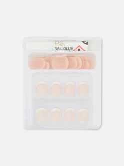 Unhas Postiças Brilho Ponta Francesa Quadrada PS...