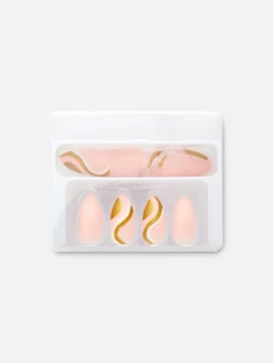 Unhas Postiças Pontiagudas Brilhos Espirais PS...