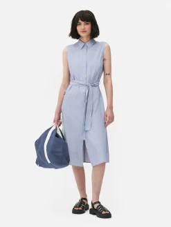 Vestido Camiseiro Midi S/ Mangas