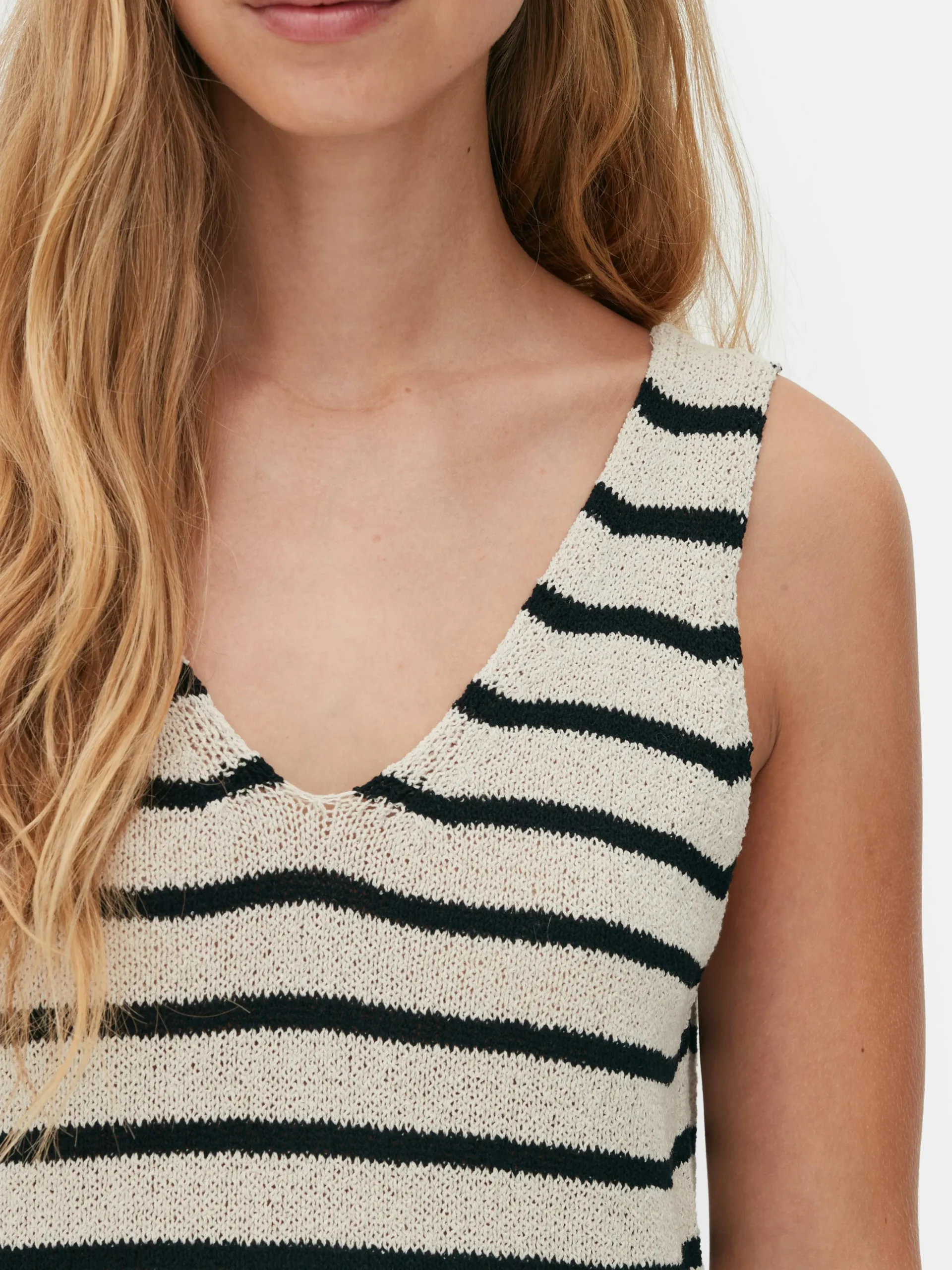 Vestido Midi Malha Riscas