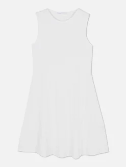 Vestido Mini S/mangas Canelado