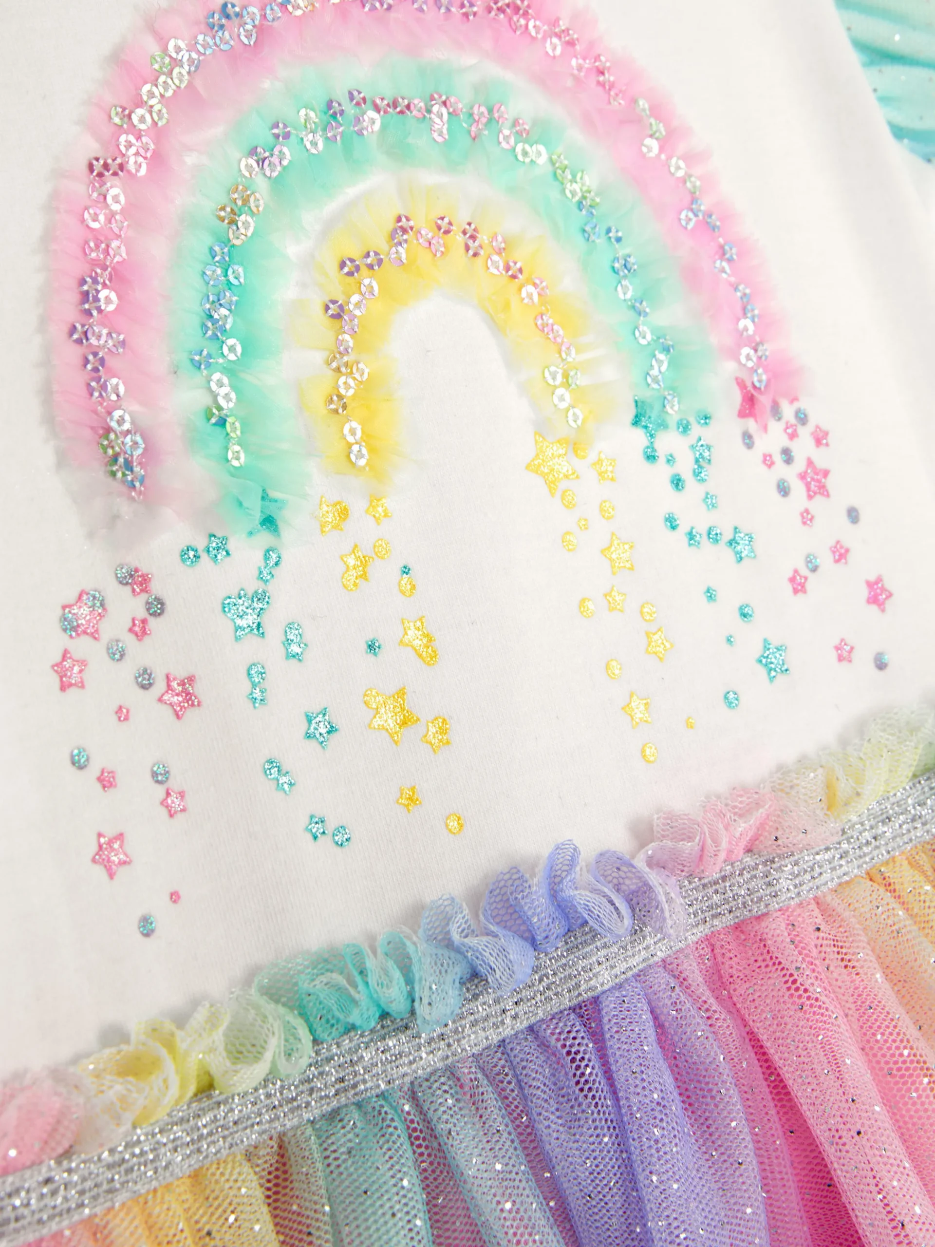 Vestido Tutu Arco-íris Lantejoulas